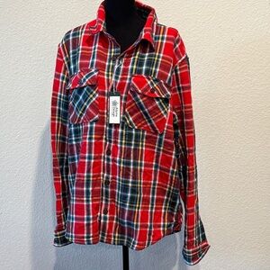 Alpine Design Red Plaid Casual Button Down Shirt